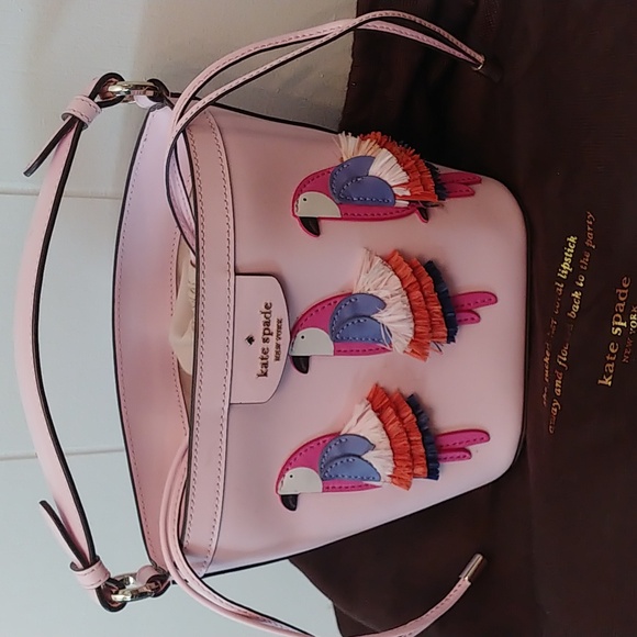 kate spade Handbags - Kate Spade Pippa Flock Party Small Bucket Bag PRICE DROP